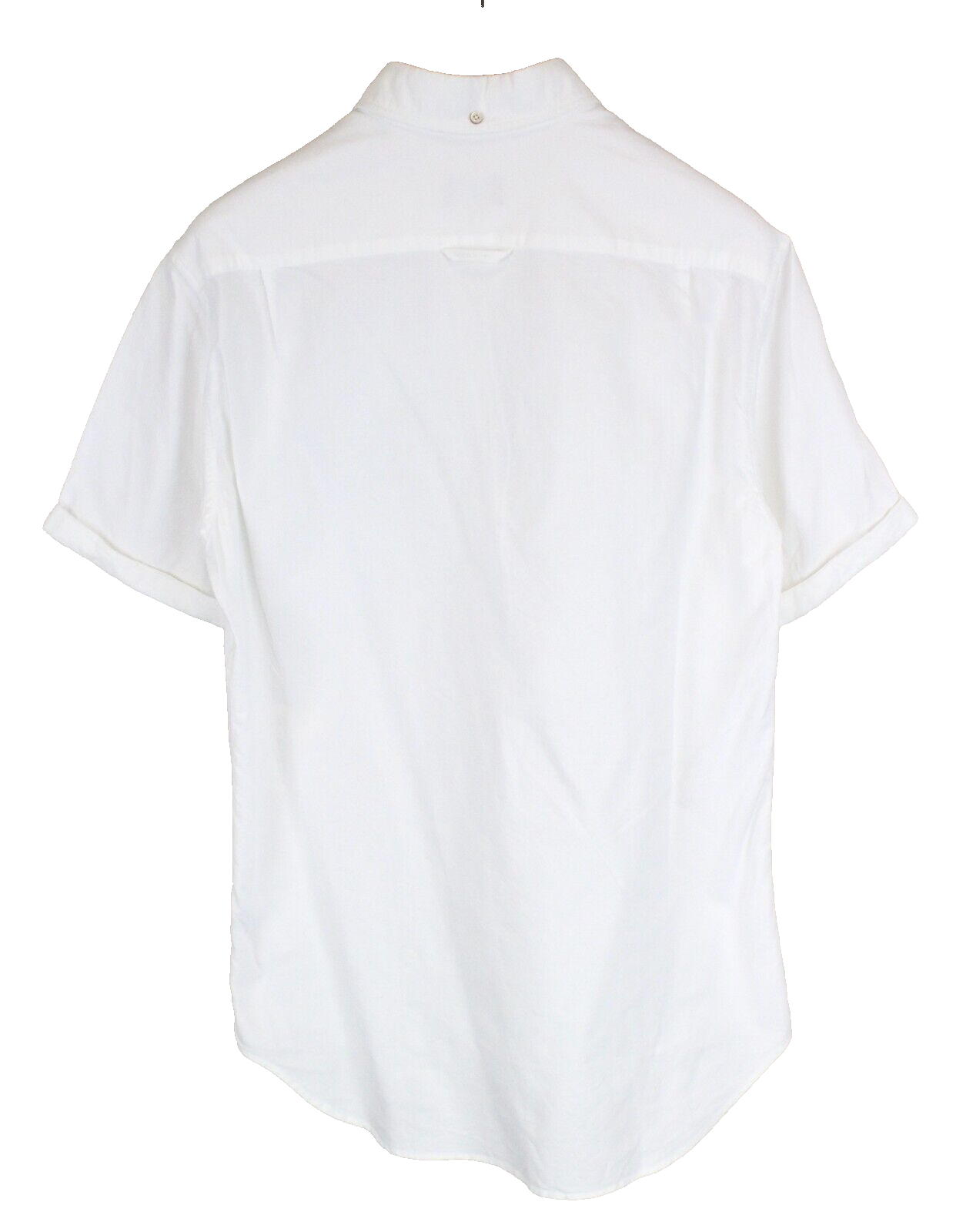 GANT Beach Oxford Men M White Collared Shirt Fitted Pure Cotton Short Sleeve