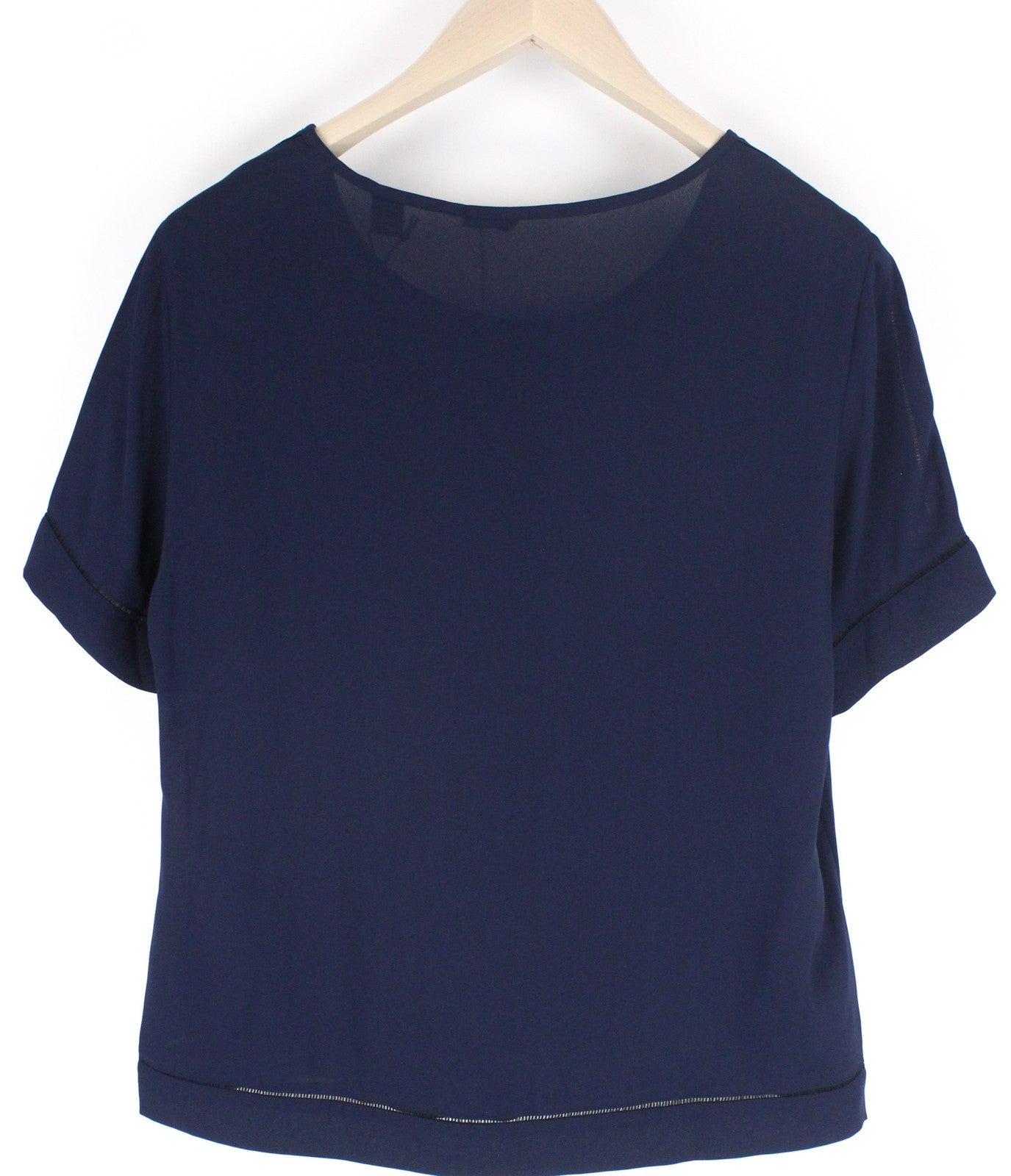 MAISON SCOTCH Women S Blue T-Shirt Lightweight Round Neck Short Sleeve Pullover