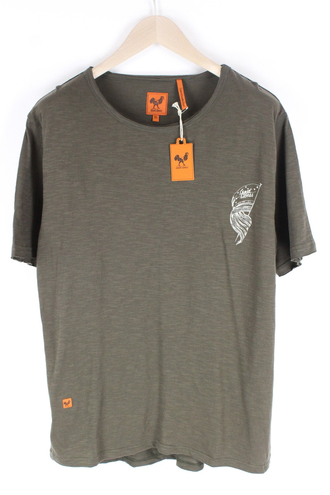 GOOD GENES Men XL T-Shirt Green Cotton Short Sleeve Summer Logo Round Neck