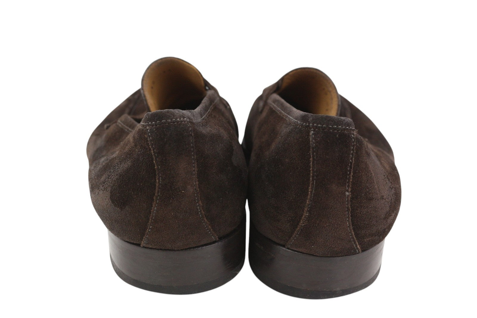 SUITSUPPLY Men Formal Shoes EU46 Dark Brown Suede Leather Almond Toe Slip On