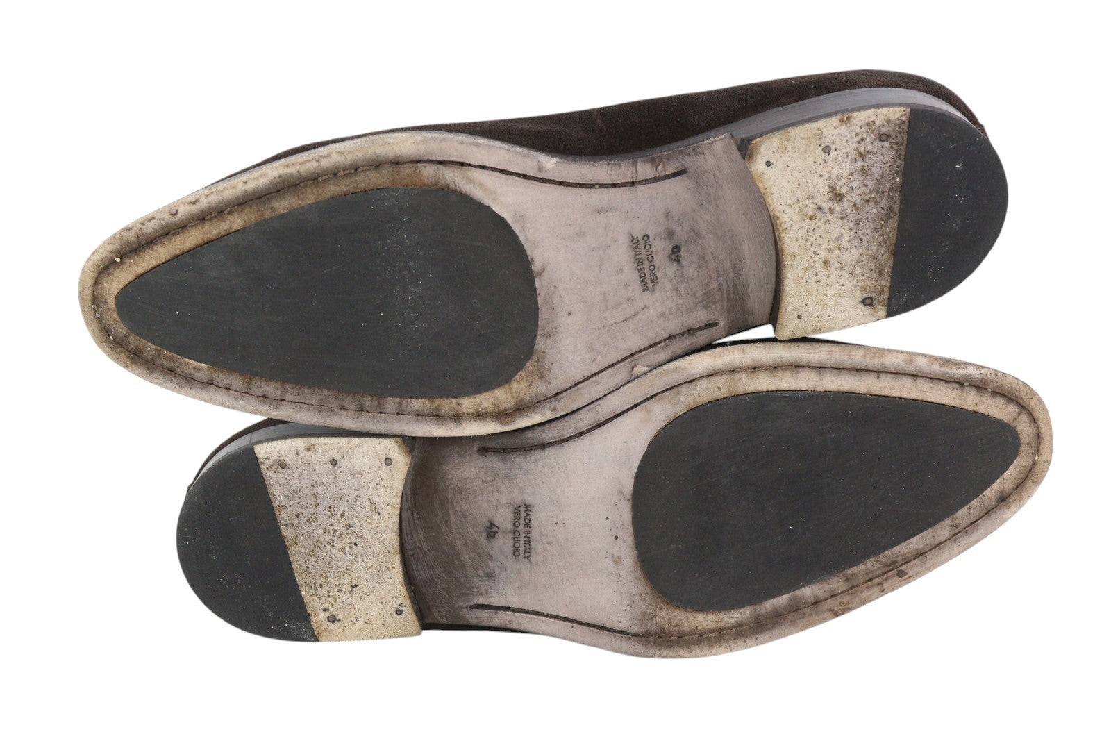 SUITSUPPLY Men Formal Shoes EU46 Dark Brown Suede Leather Almond Toe Slip On