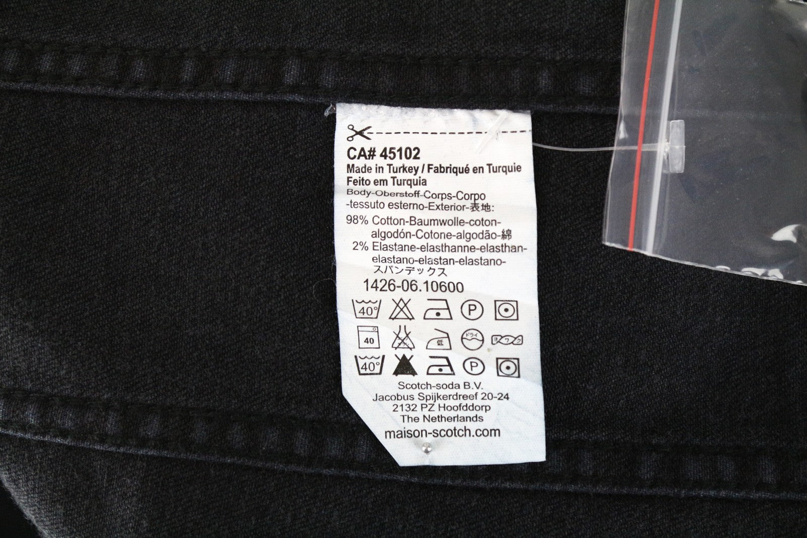 MAISON SCOTCH Women's XS Black Stretch Denim Jacket Irregular Coated Look