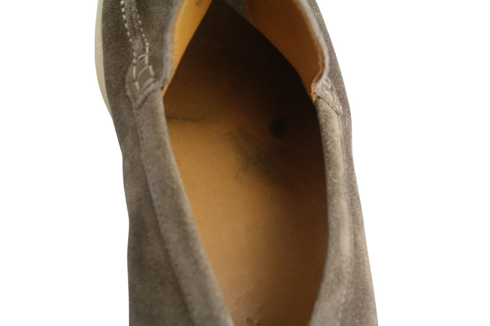 SUITSUPPLY Men Casual Shoes EU44 Grey Suede Leather Almond Toe Slip On Logo