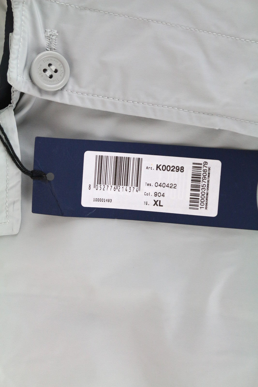 HARMONT & BLAINE XL Grey Trench Jacket Men's Embroidered Mid-Length Classic