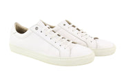 SUITSUPPLY FW1404 Men Sneakers EU43 White Leather Laced Low Almond Toe Trainers