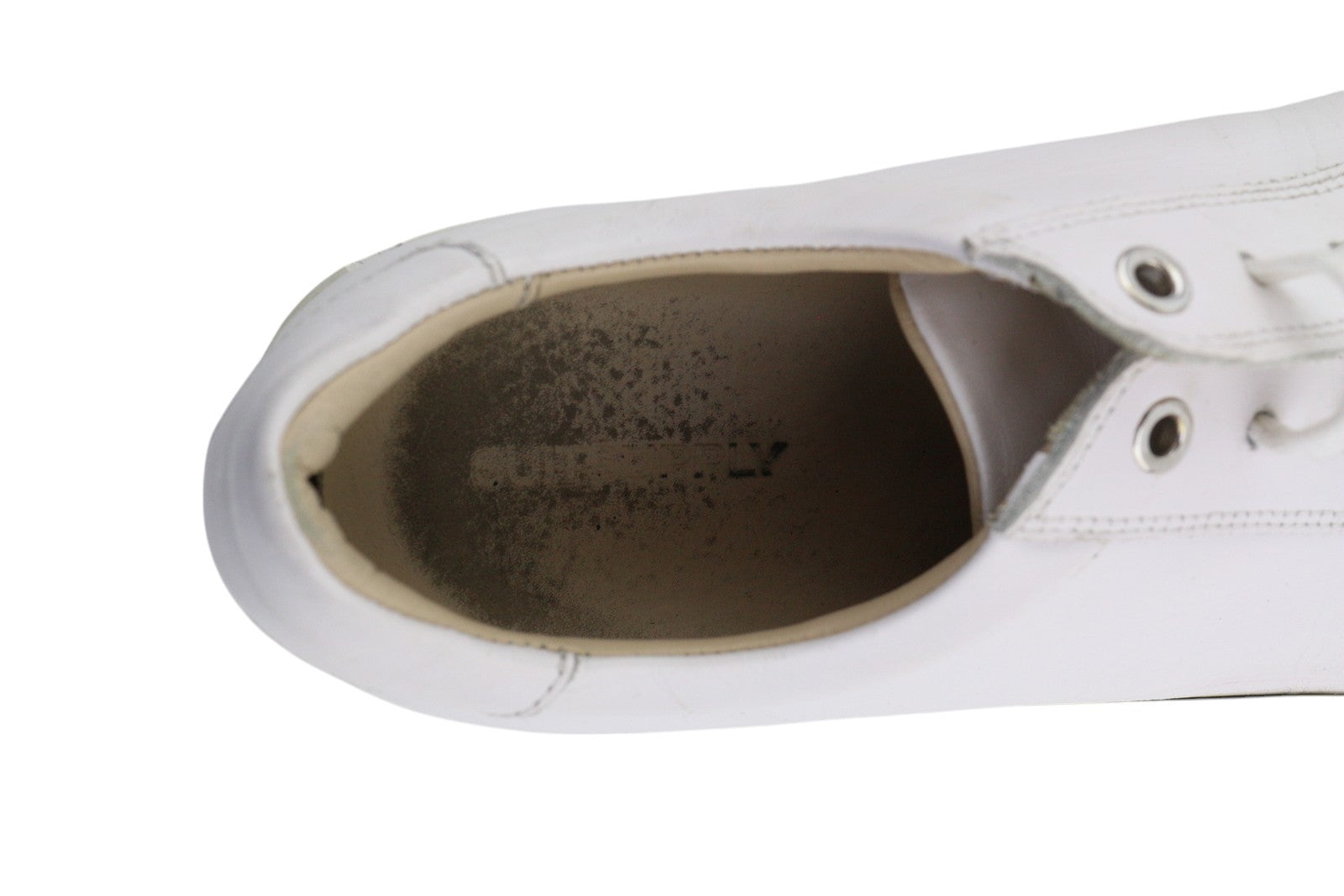 SUITSUPPLY FW1404 Men Sneakers EU43 White Leather Laced Low Almond Toe Trainers