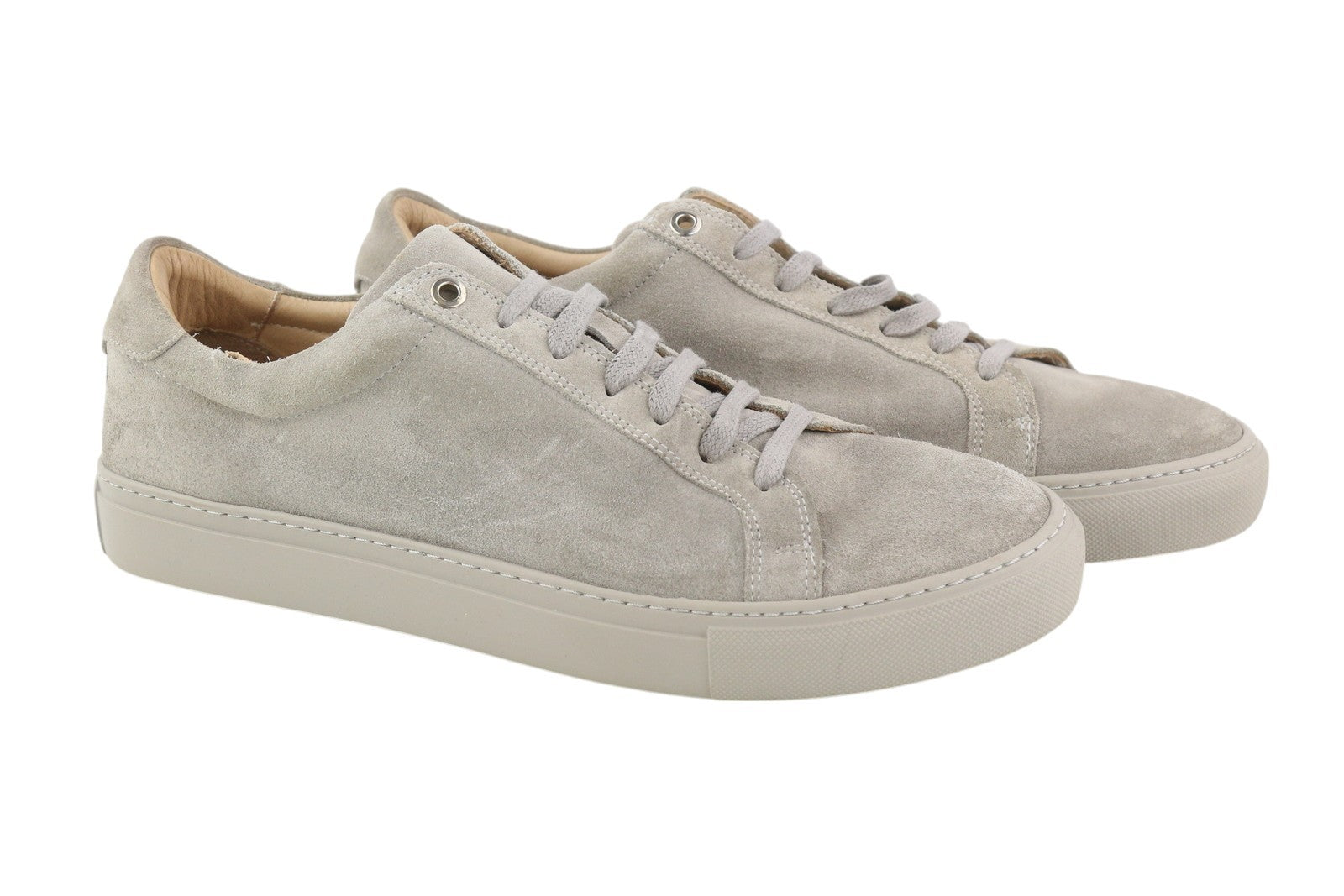 SUITSUPPLY Men Sneakers EU42 Grey Suede Leather Low Top Lace Up Logo Trainers