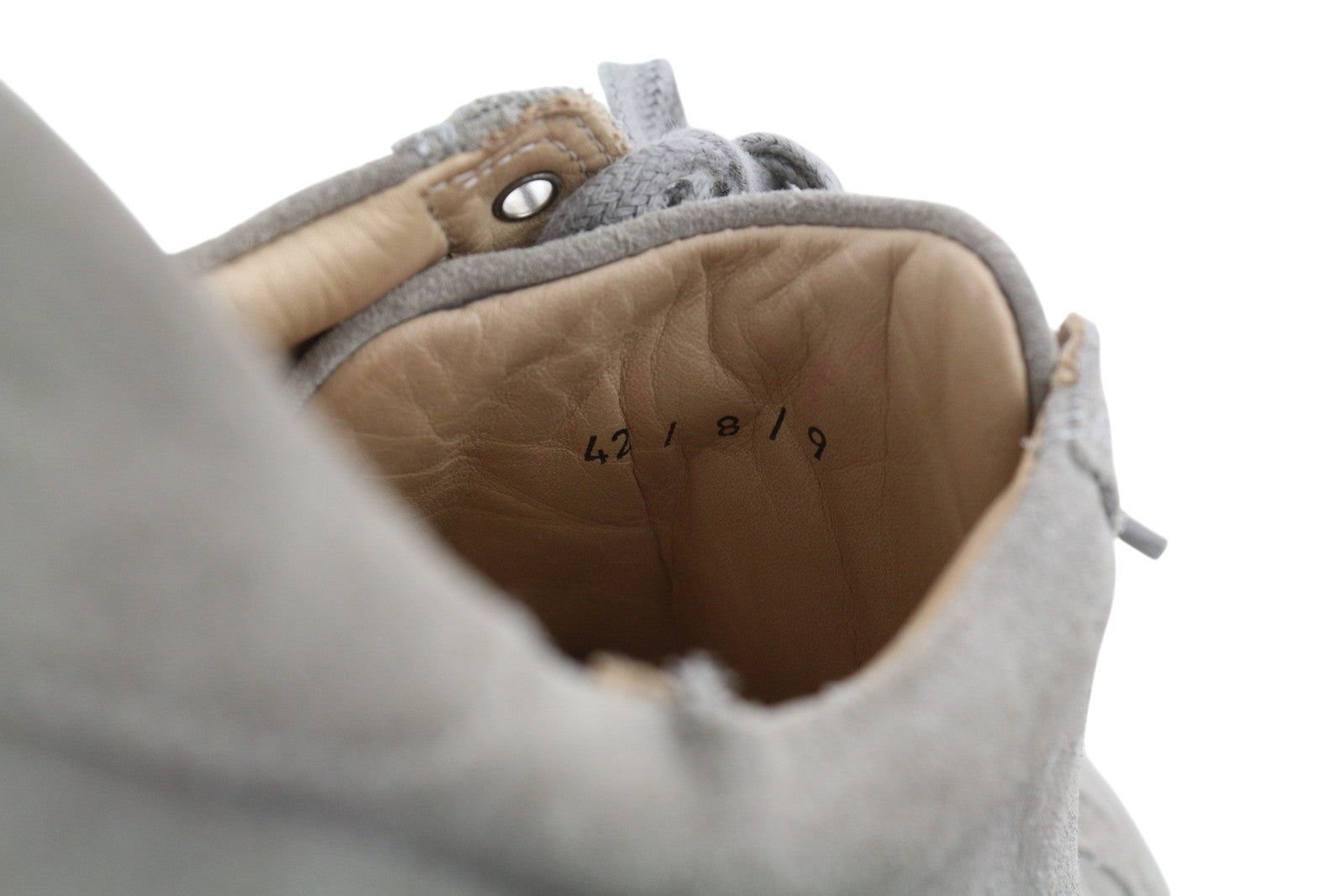 SUITSUPPLY Men Sneakers EU42 Grey Suede Leather Low Top Lace Up Logo Trainers