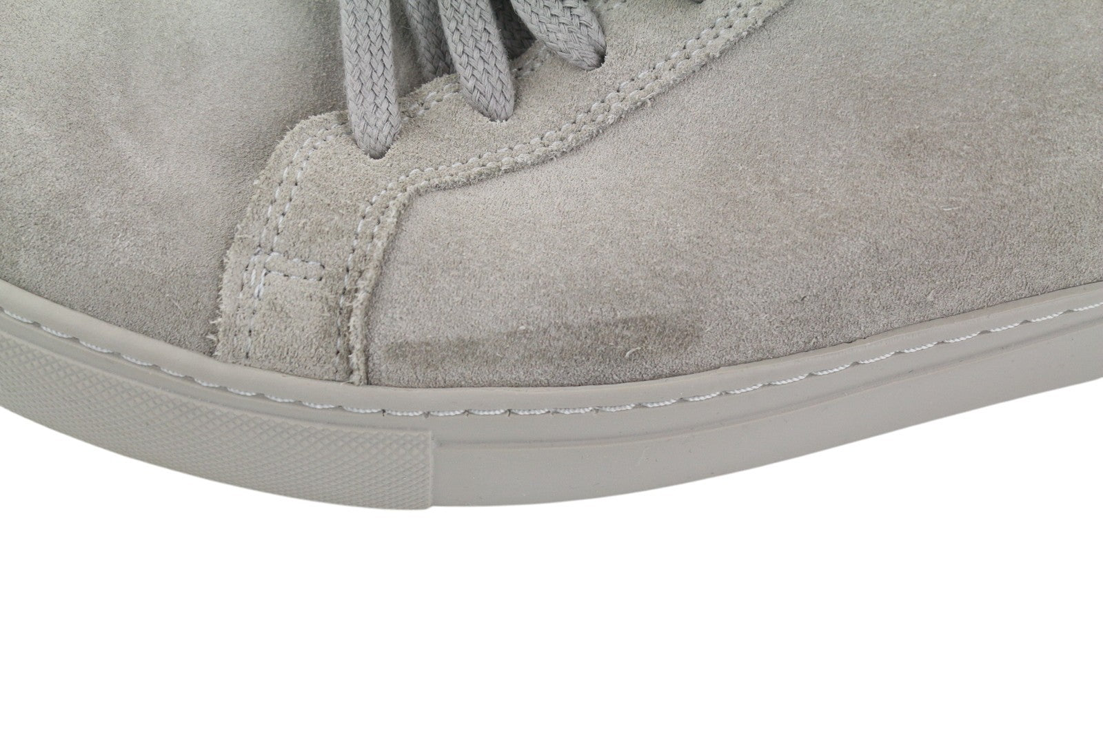 SUITSUPPLY Men Sneakers EU42 Grey Suede Leather Low Top Lace Up Logo Trainers