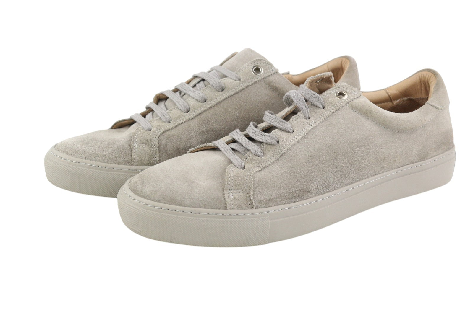 SUITSUPPLY Men Sneakers EU42 Grey Suede Leather Low Top Lace Up Logo Trainers