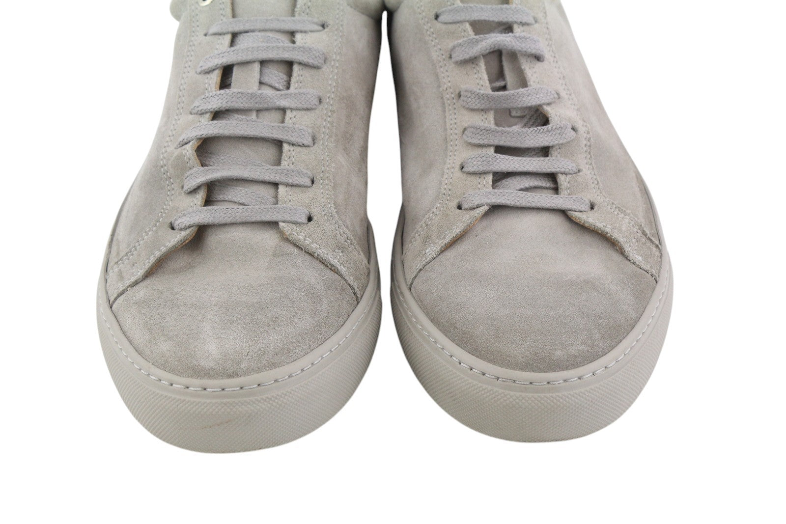 SUITSUPPLY Men Sneakers EU42 Grey Suede Leather Low Top Lace Up Logo Trainers