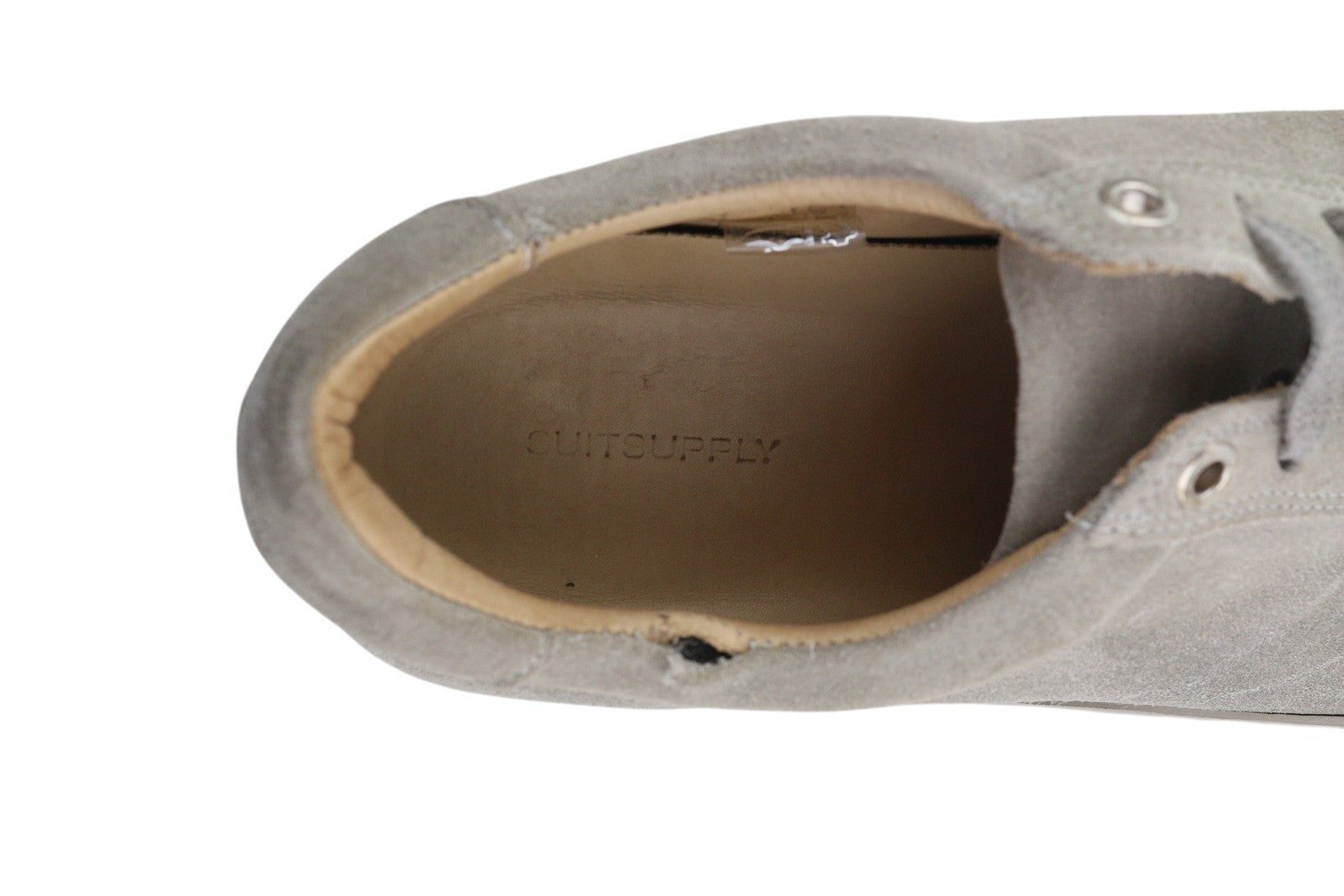 SUITSUPPLY Men Sneakers EU42 Grey Suede Leather Low Top Lace Up Logo Trainers