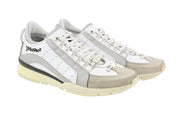 DSQUARED2 Men Sneakers EU44 White Leather Low Top Almond Toe Vintage 1964