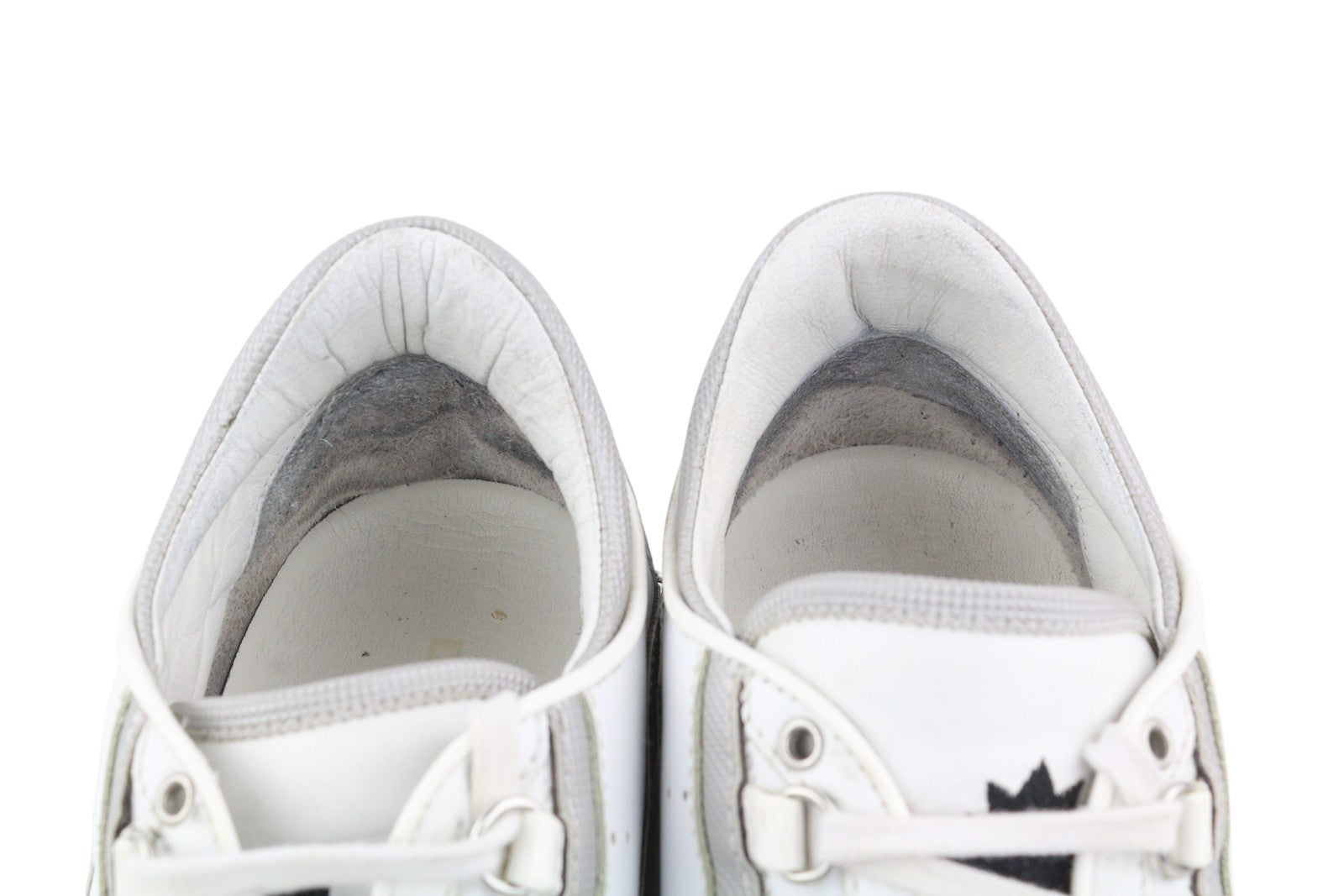 DSQUARED2 Men Sneakers EU44 White Leather Low Top Almond Toe Vintage 1964