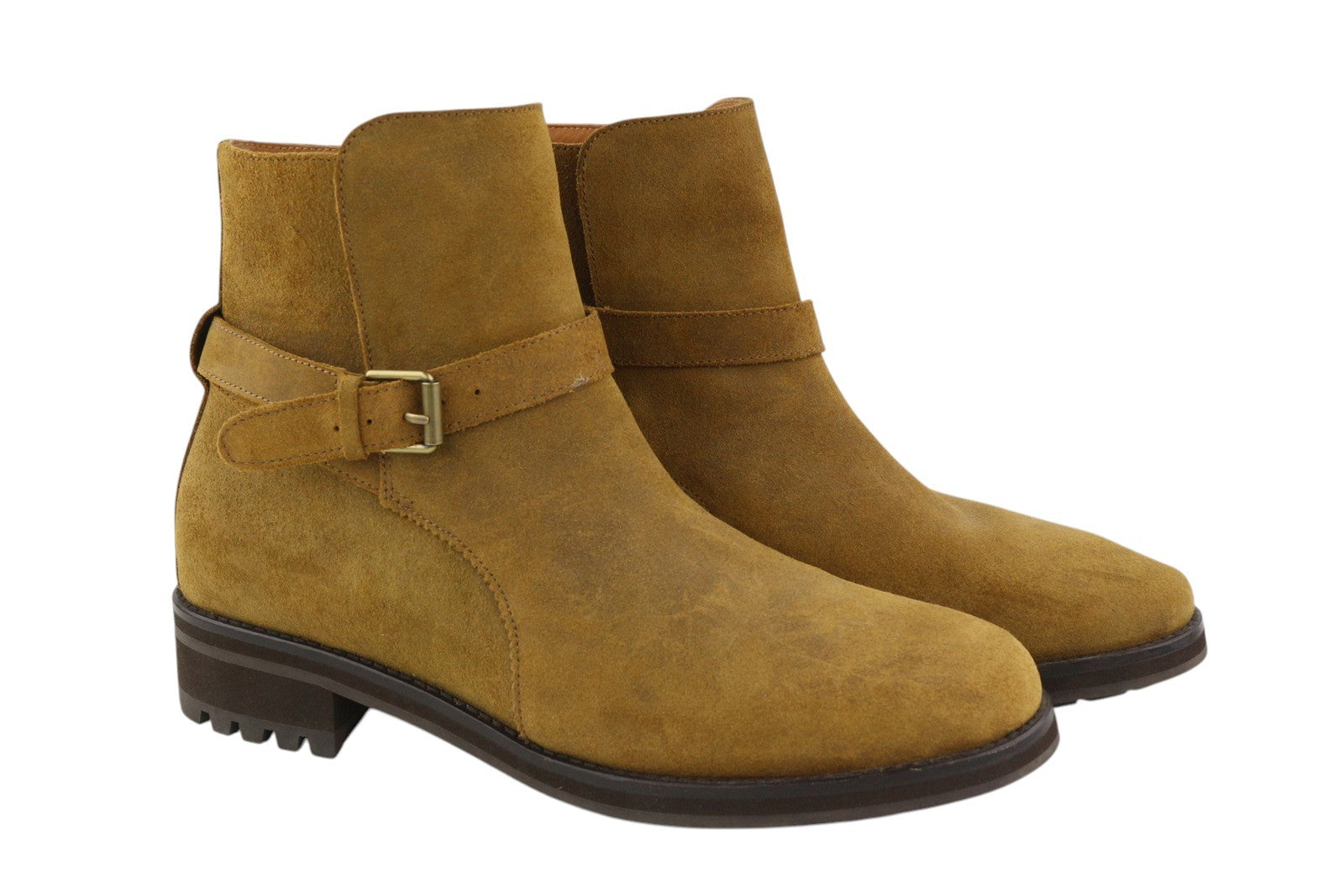 RALPH LAUREN Bryson Joophur Men Boots EU45 Brown Leather Almond Toe Mid Top F23