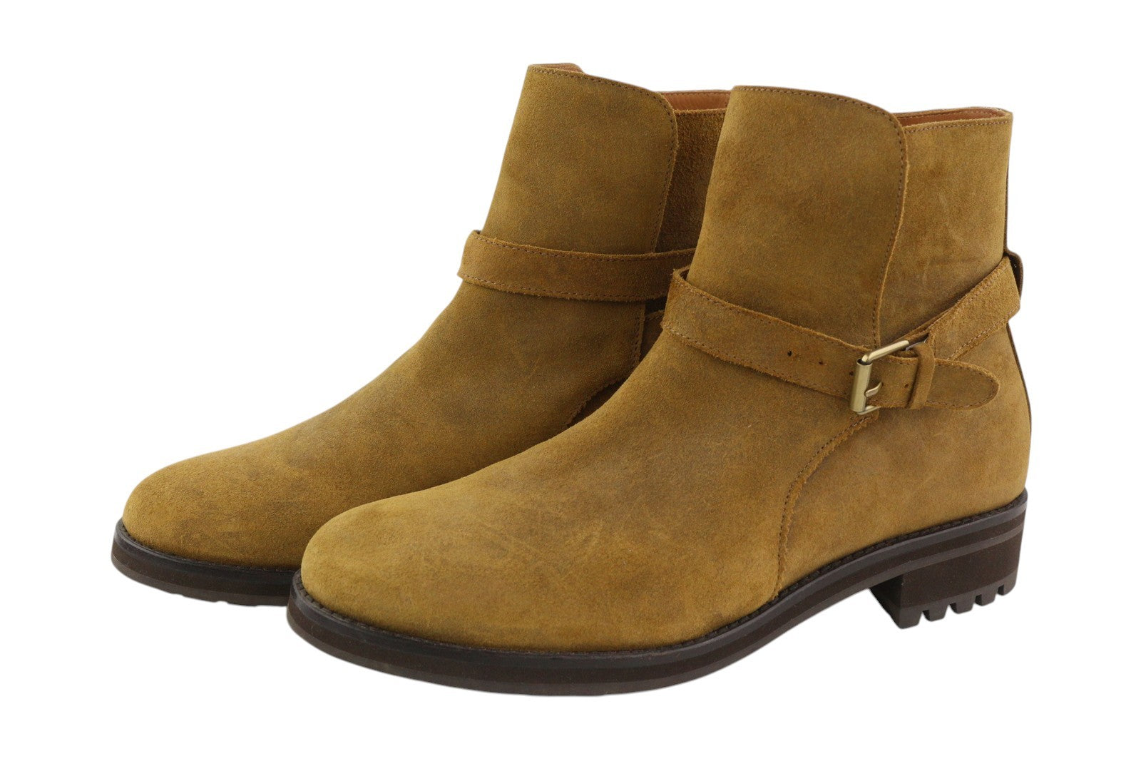 RALPH LAUREN Bryson Joophur Men Boots EU45 Brown Leather Almond Toe Mid Top F23