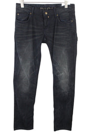 RICHMOND Men's Jeans 32 Black Washed Super Skinny Cotton Stretch Low-Rise