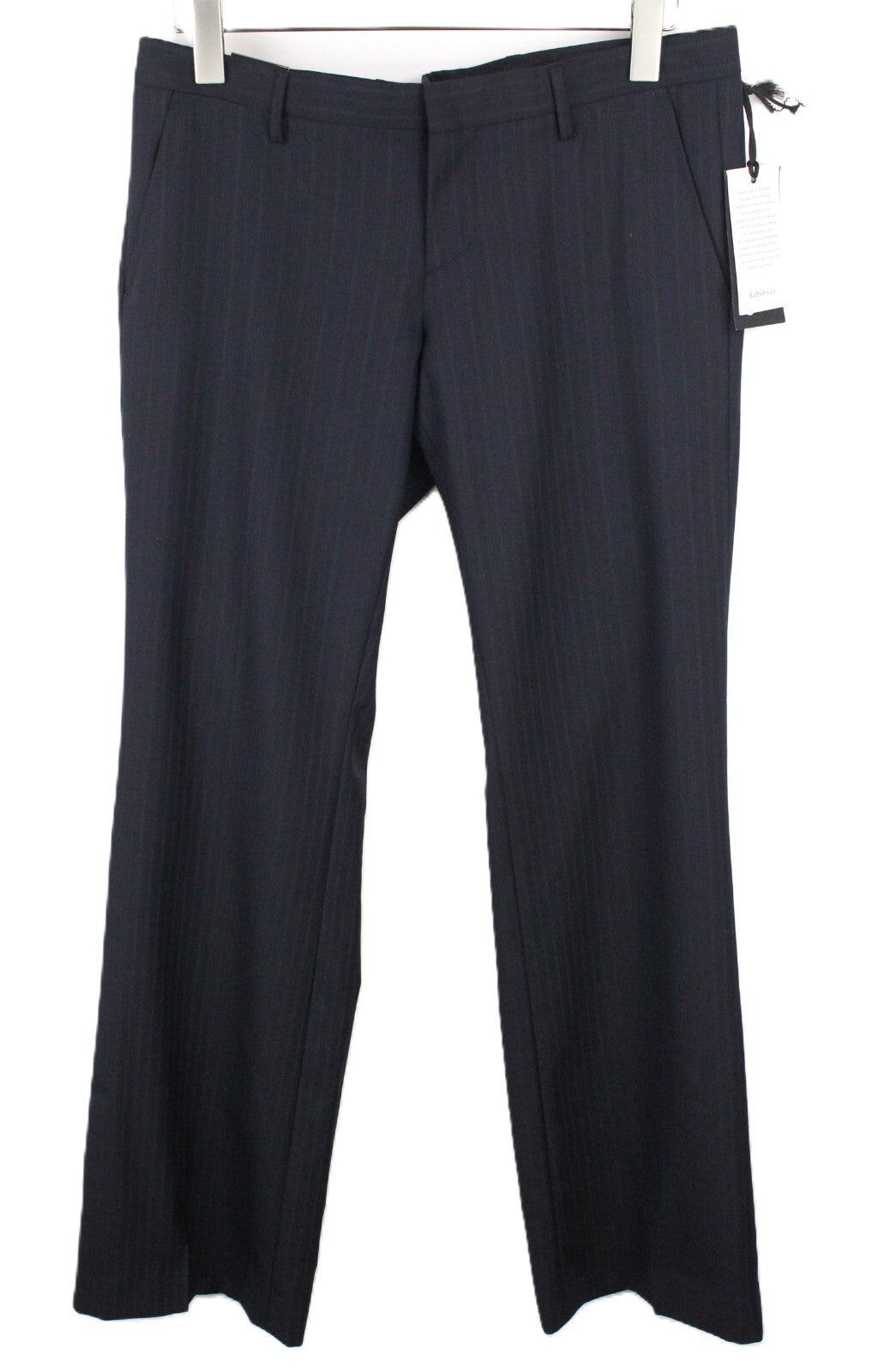 JOHN RICHMOND UK16 Navy Wool Trousers Striped Pleated Classic Fit Men's