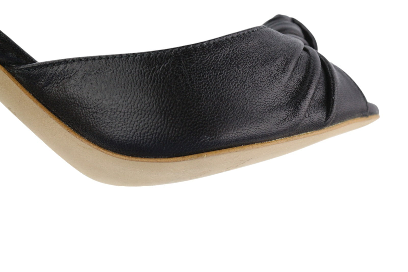 MELLOW YELLOW Women Heels EU37 Black Leather Strappy Heeled Open Toe Slingback