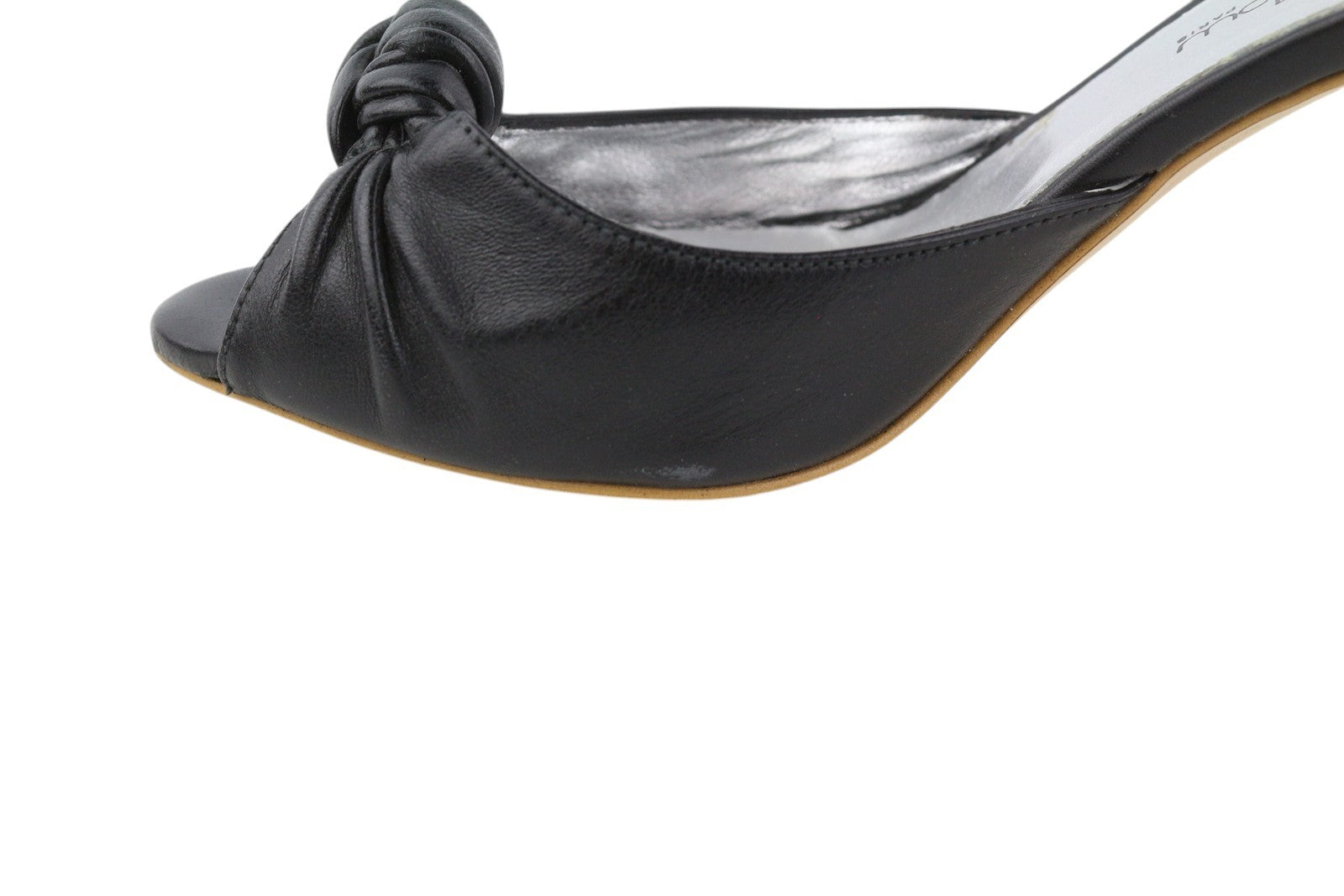 MELLOW YELLOW Women Heels EU37 Black Leather Strappy Heeled Open Toe Slingback