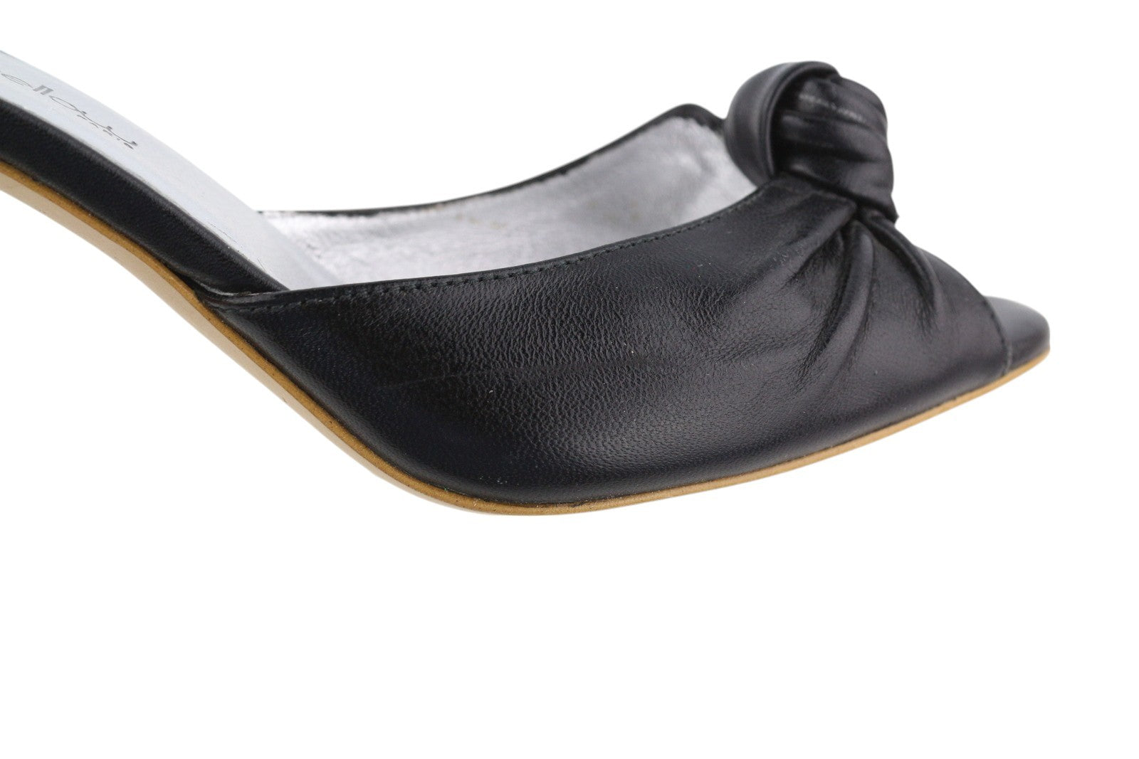 MELLOW YELLOW Women Heels EU37 Black Leather Strappy Heeled Open Toe Slingback