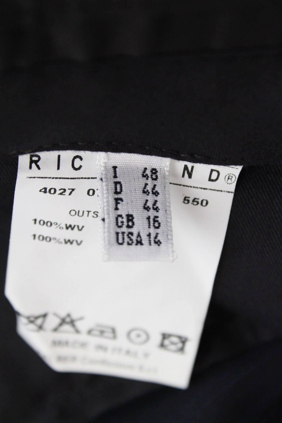 JOHN RICHMOND Men's Navy Wool Striped Pleated Trousers UK16 Smart Tailored