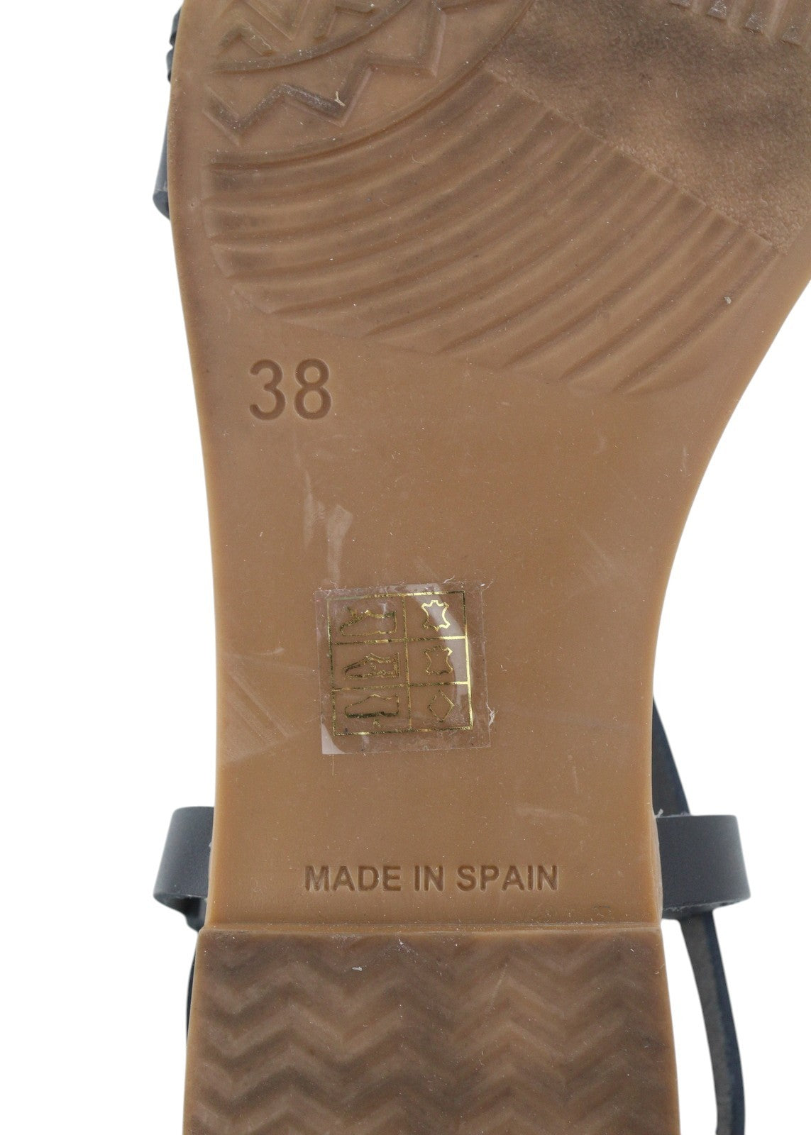 LIBERITAE Women Sandals EU38 Black Leather Buckle Closure Open Toe Logo Casual