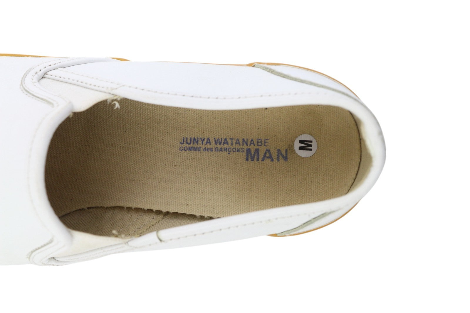 JUNYA WATANABE Comme Des Garcons Men Shoes EU38.5 White Leather Slip On