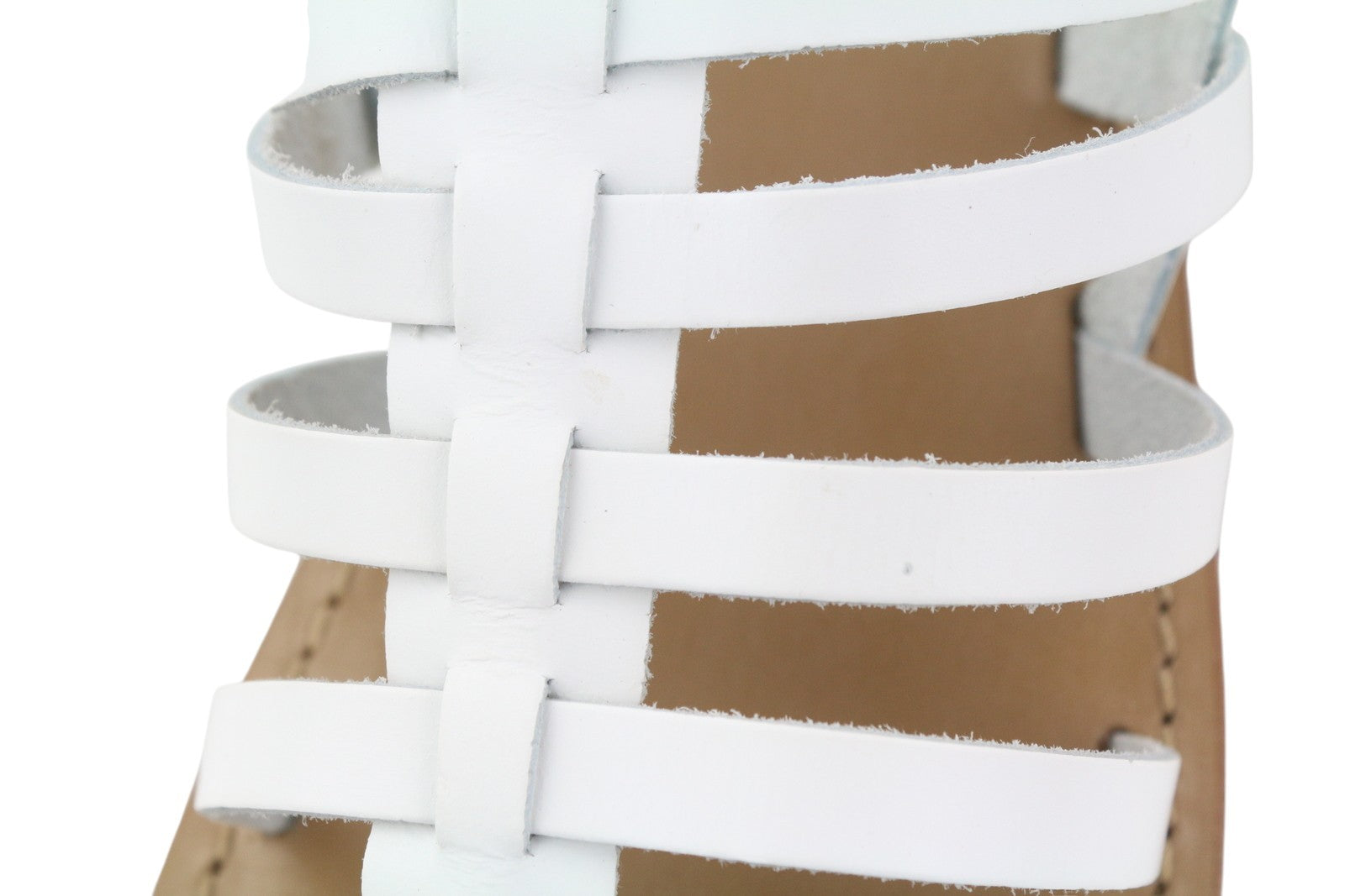 MINNETONKA Women Sandals EU38 White Leather Gladiator Flats Open Buckle Closure