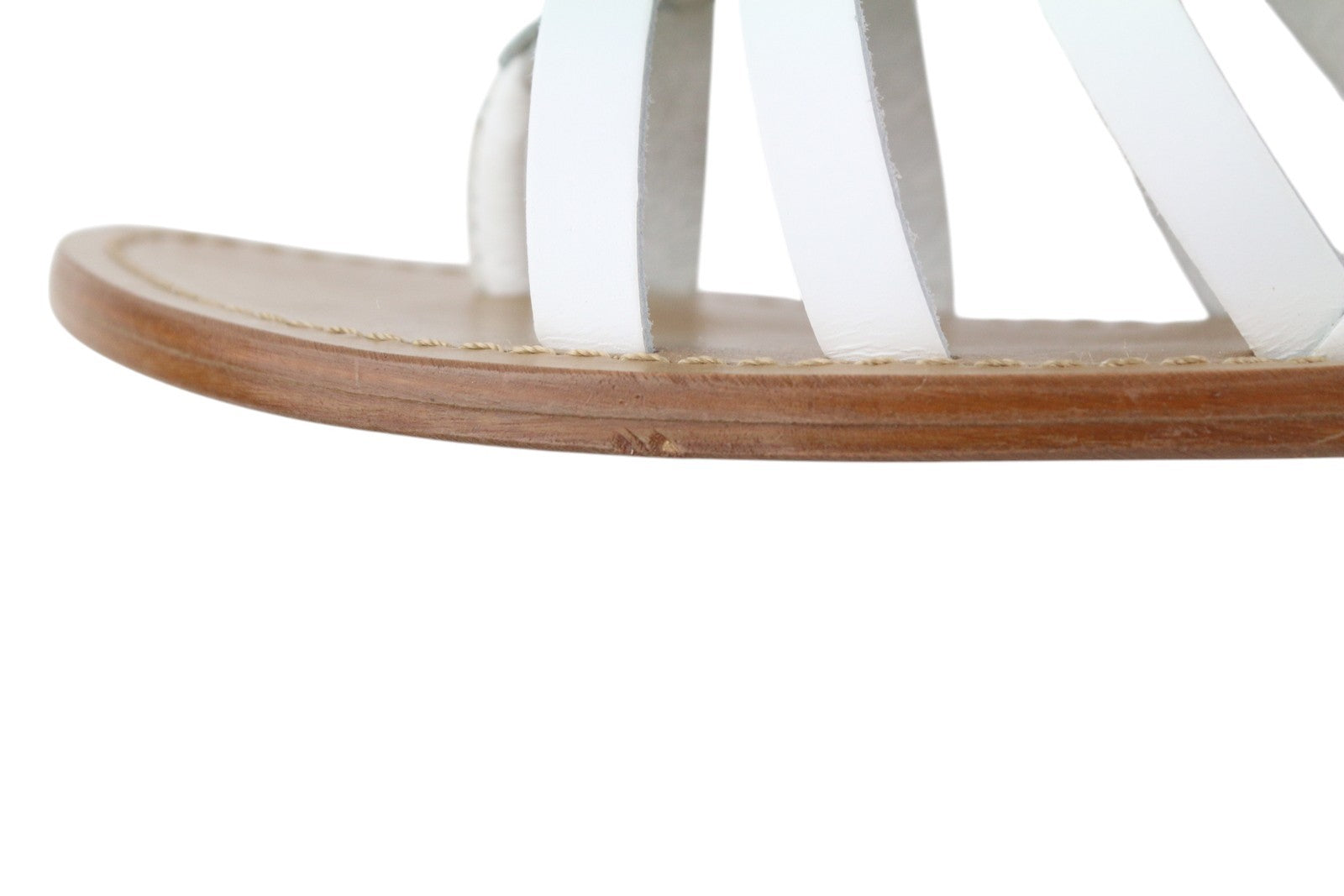 MINNETONKA Women Sandals EU38 White Leather Gladiator Flats Open Buckle Closure