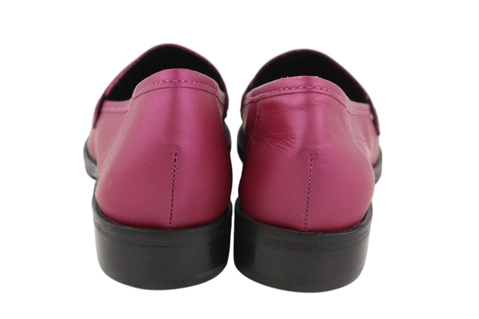 SAN MARINA Women Shoes EU37 Purple Leather Almond Toe Slips On Logo Loafers