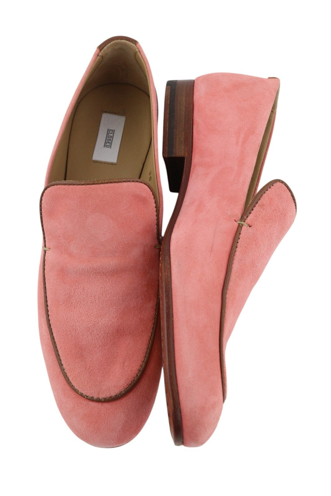 CLOSED Women Shoes EU36 Light Pink Suede Leather Almond Toe Slip On Loafers