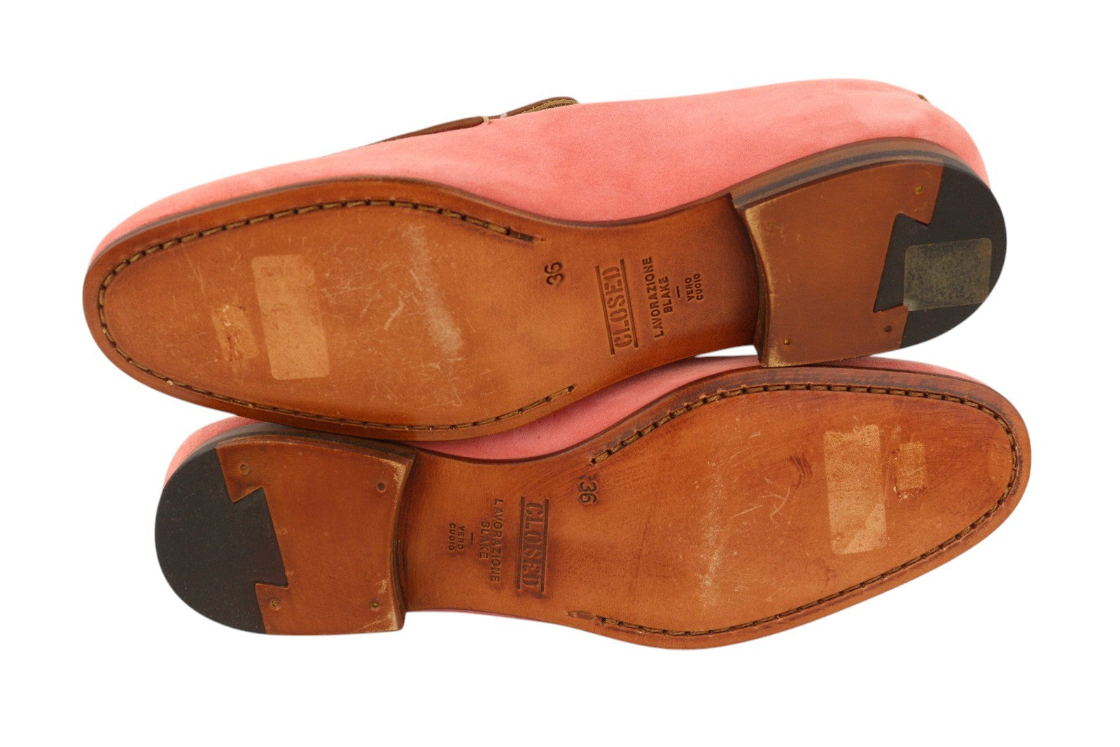 CLOSED Women Shoes EU36 Light Pink Suede Leather Almond Toe Slip On Loafers