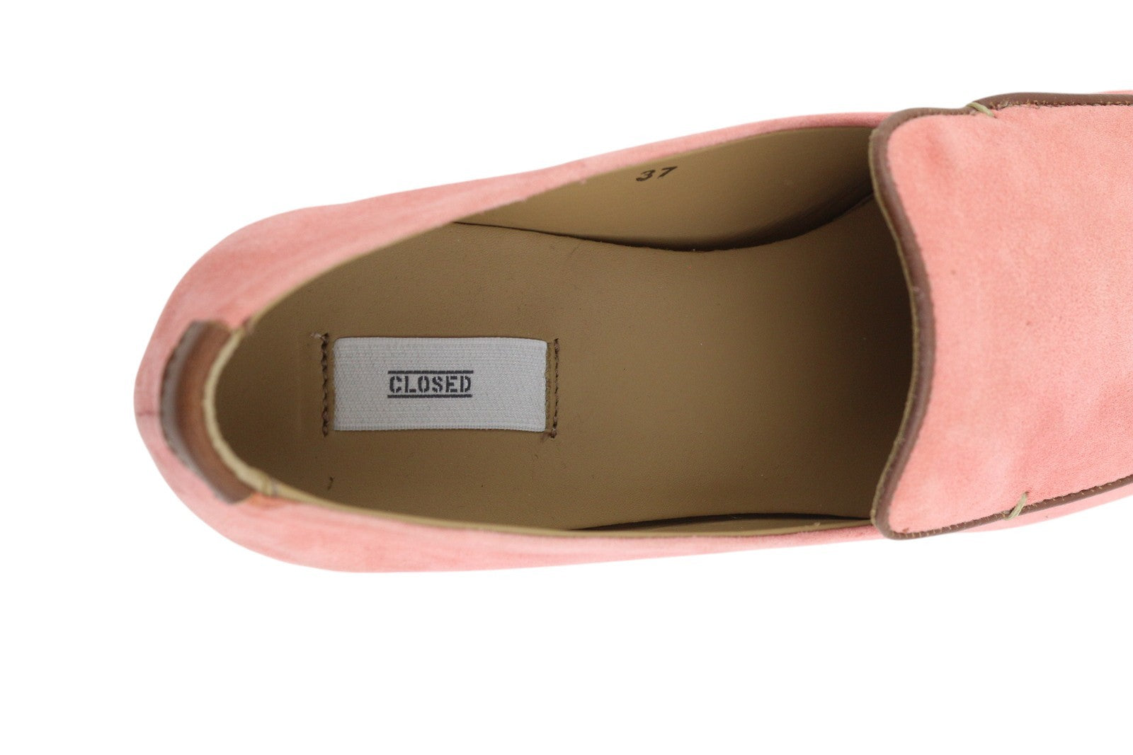 CLOSED Women Shoes EU37 Light Pink Suede Leather Almond Toe Slip On Loafers