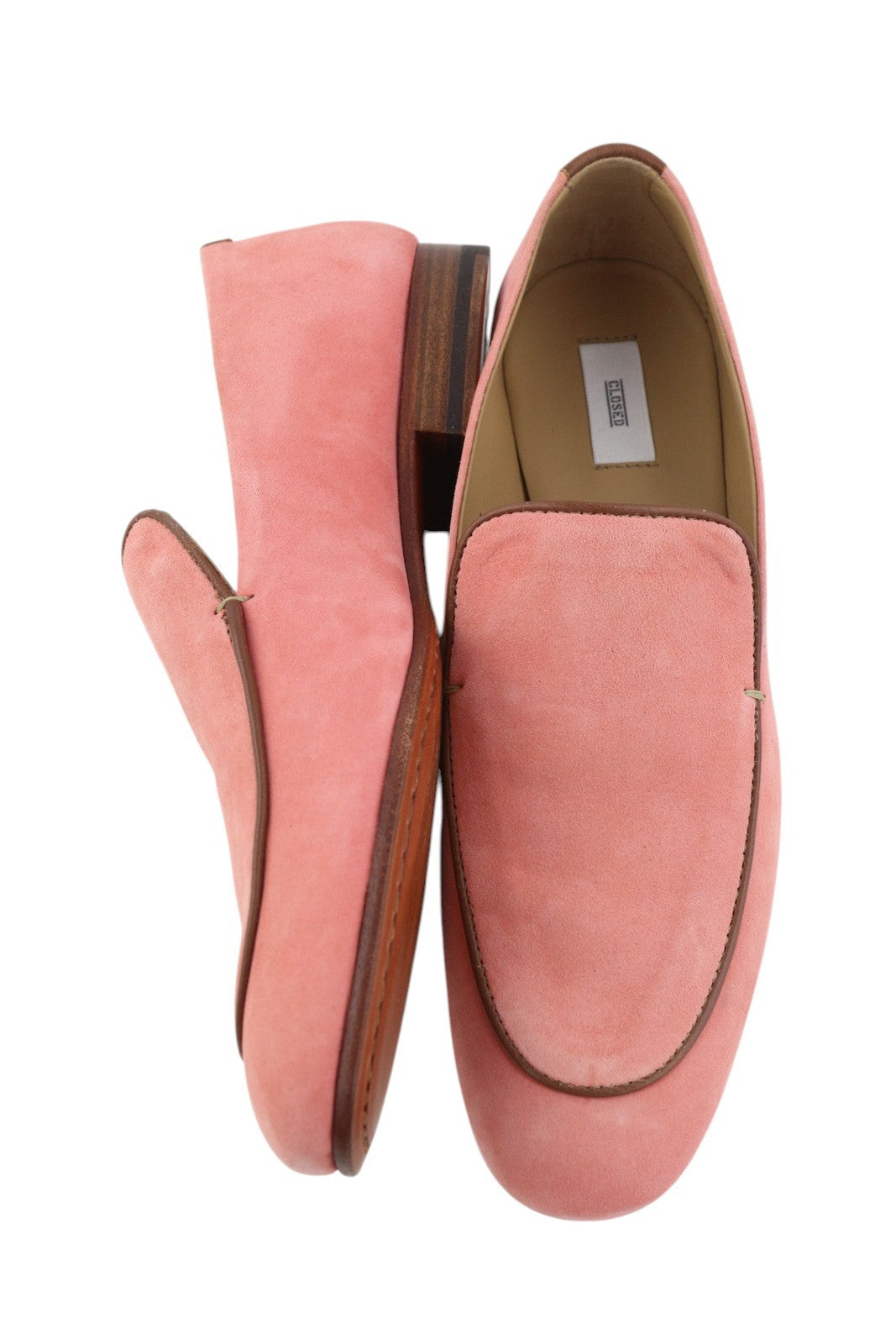 CLOSED Women Shoes EU37 Light Pink Suede Leather Almond Toe Slip On Loafers