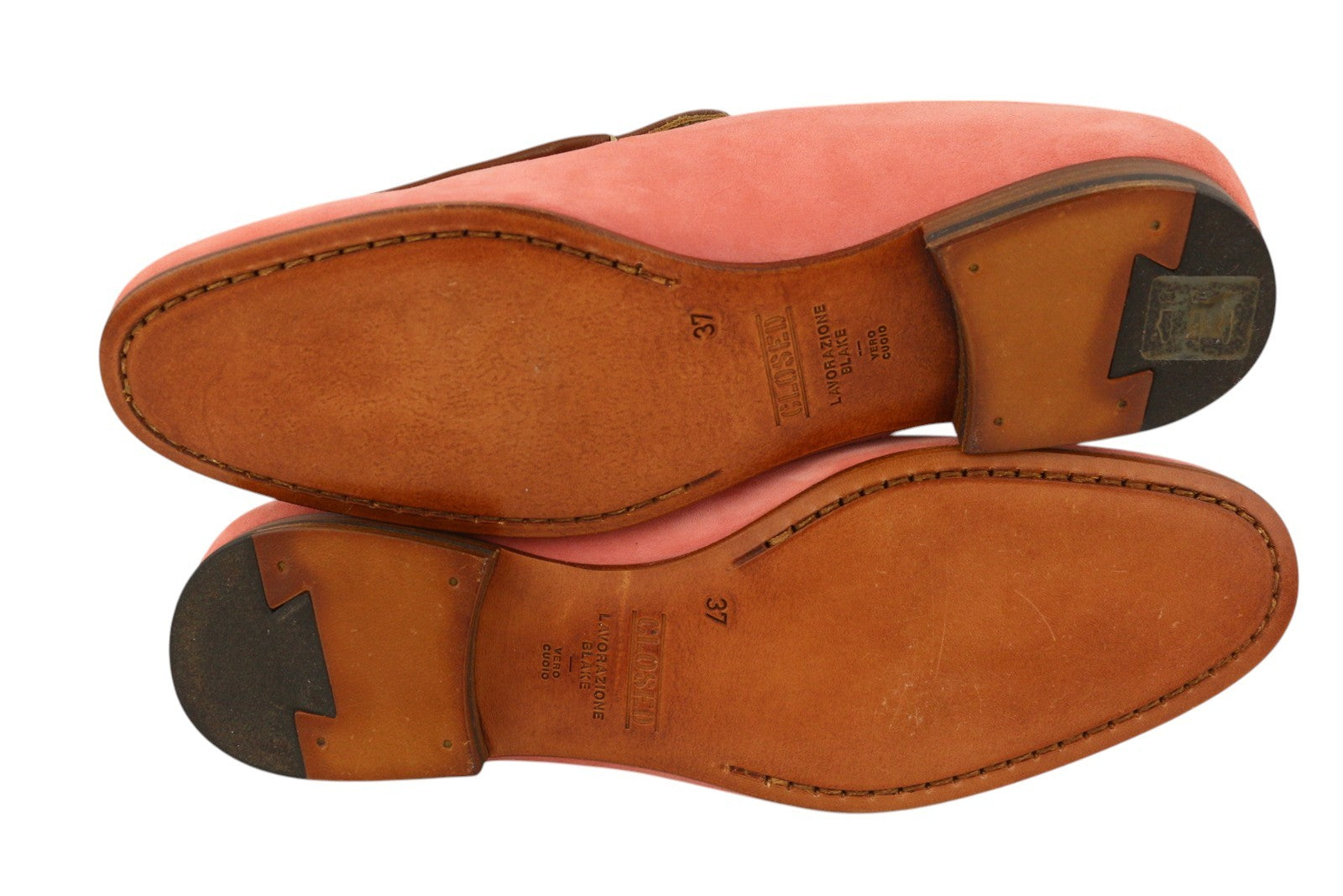 CLOSED Women Shoes EU37 Light Pink Suede Leather Almond Toe Slip On Loafers