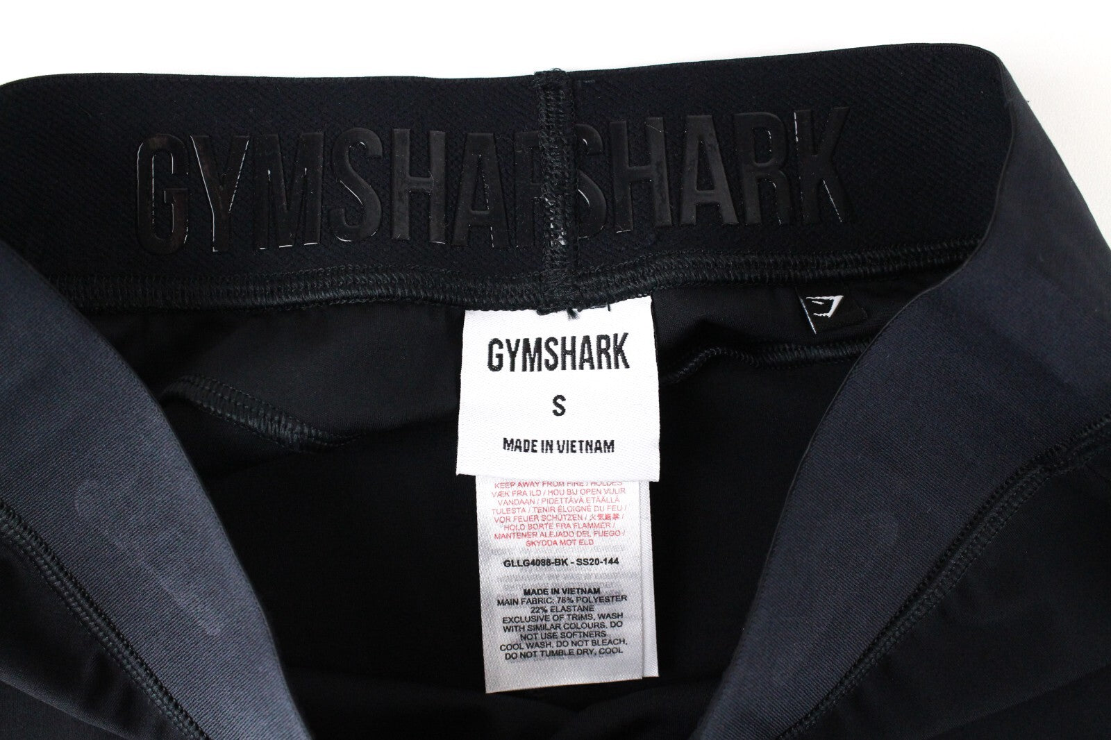 GYMSHARK Womens Leggings S Black Stretchy Gym Waistband  Activewear*