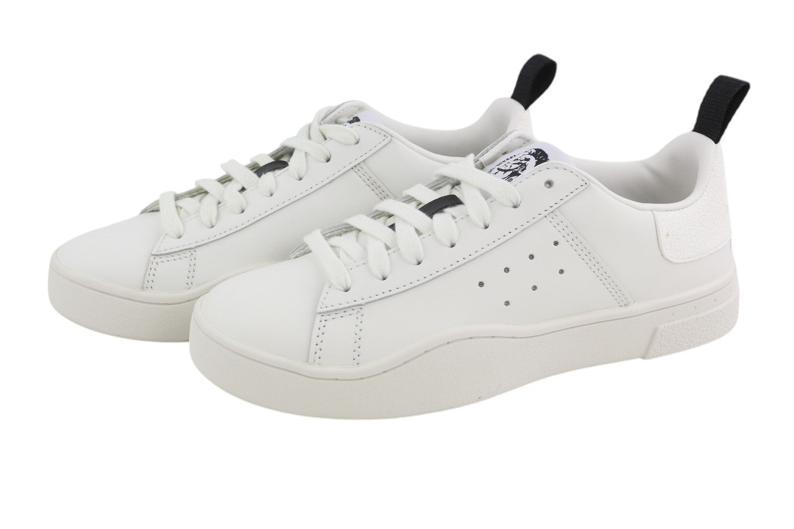 DIESEL S-Clever Low W Women Sneakers EU38 White Cow Leather Almond Toe RRP€120