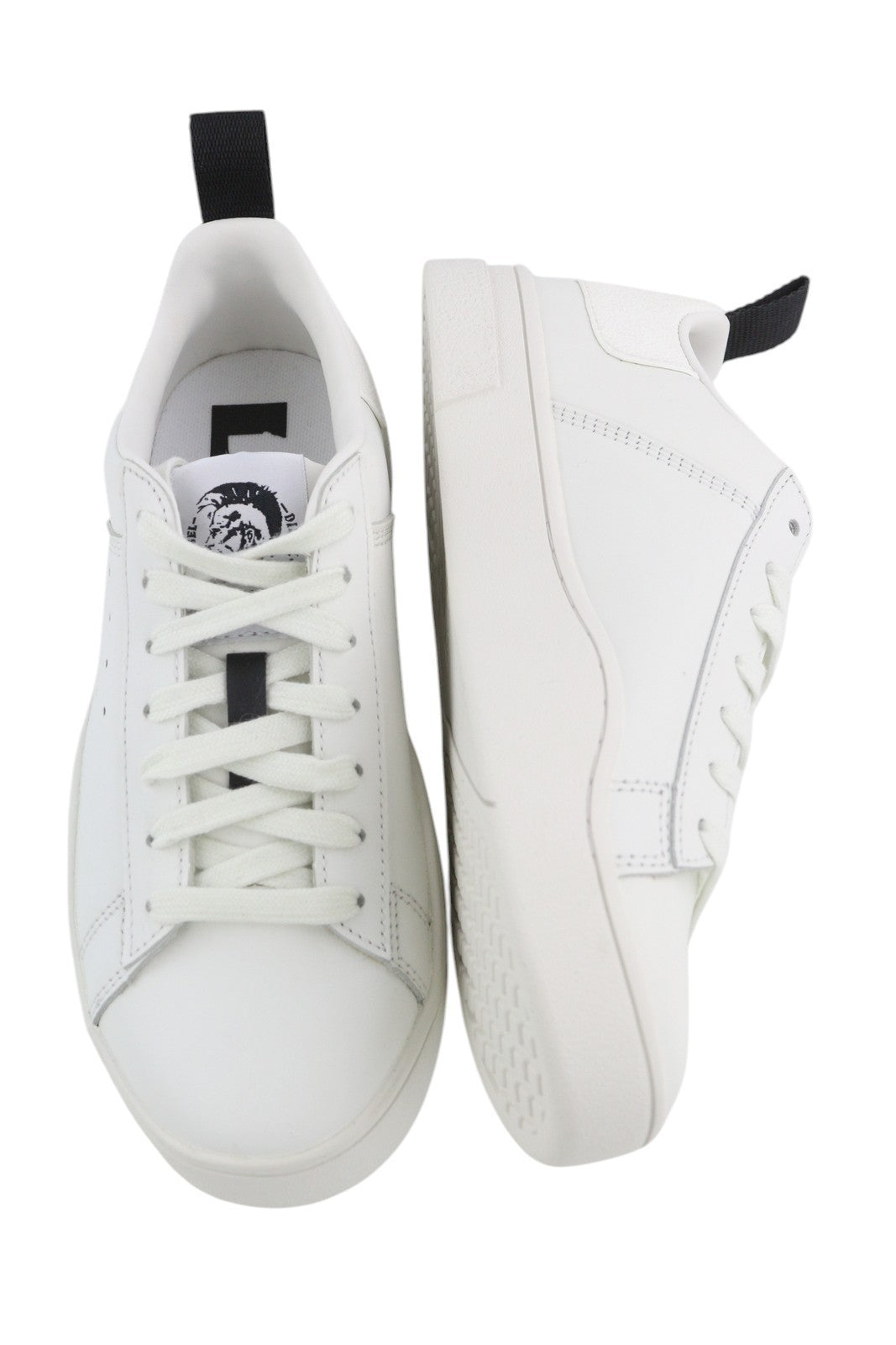 DIESEL S-Clever Low W Women Sneakers EU38 White Cow Leather Almond Toe RRP€120