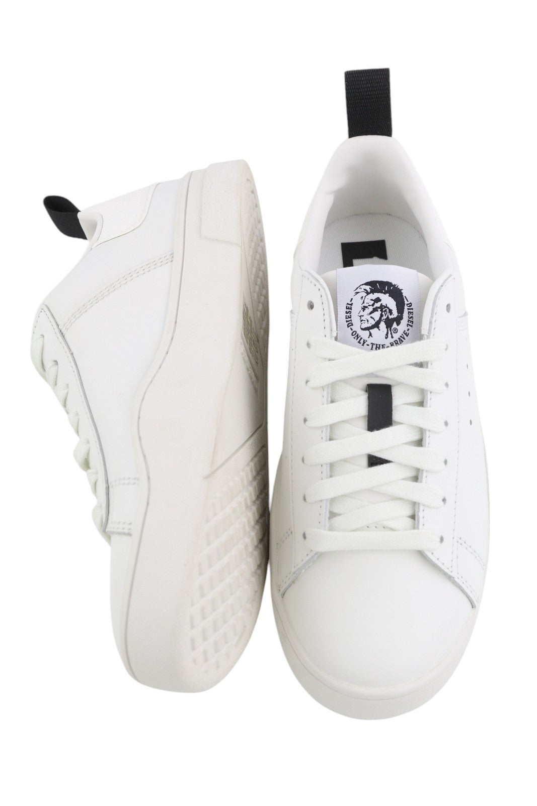 DIESEL S-Clever Low W Women Sneakers EU38 White Cow Leather Almond Toe RRP€120