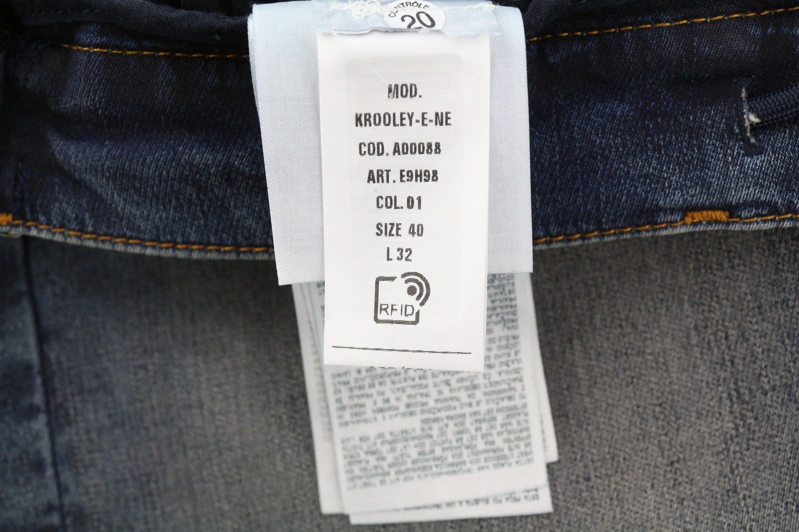 DIESEL Krooley-E-Ne E9H98 Men Jeans W40/L32 Jogg Distress Washed Blue RRP€295