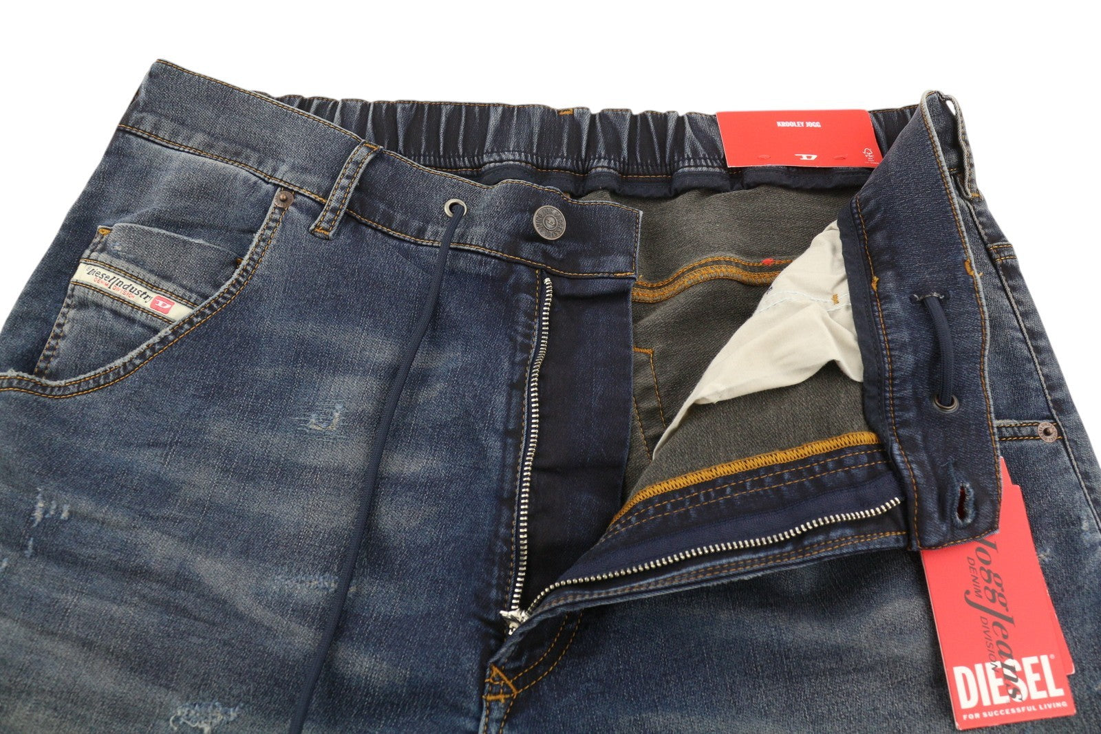 DIESEL Krooley-E-Ne E9H98 Men Jeans W36/L32 Jogg Distress Washed RRP€295 Blue