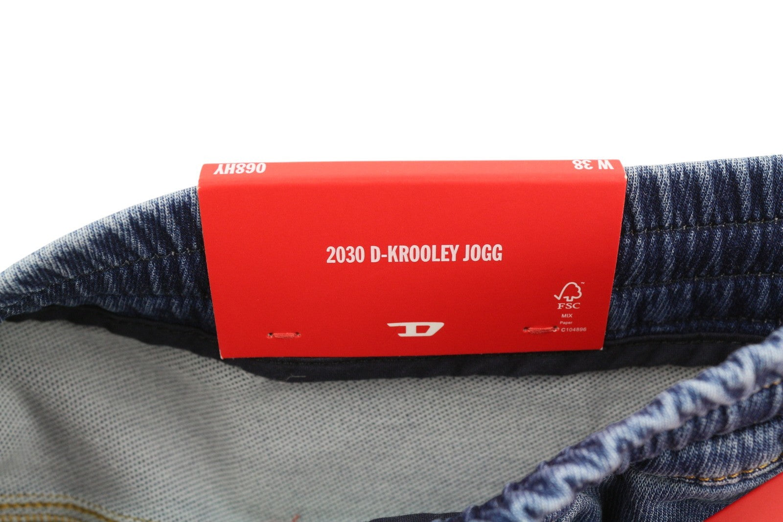 DIESEL 2030 D-Krooley Jogg 068HY Men Jeans W38 Drawstring Waist Blue RRP€295