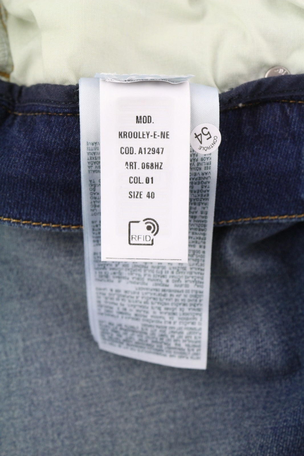 DIESEL Krooley-E-Ne 068HZ Men Jeans W40 Jogg Drawstring Waist Washed Blue Denim