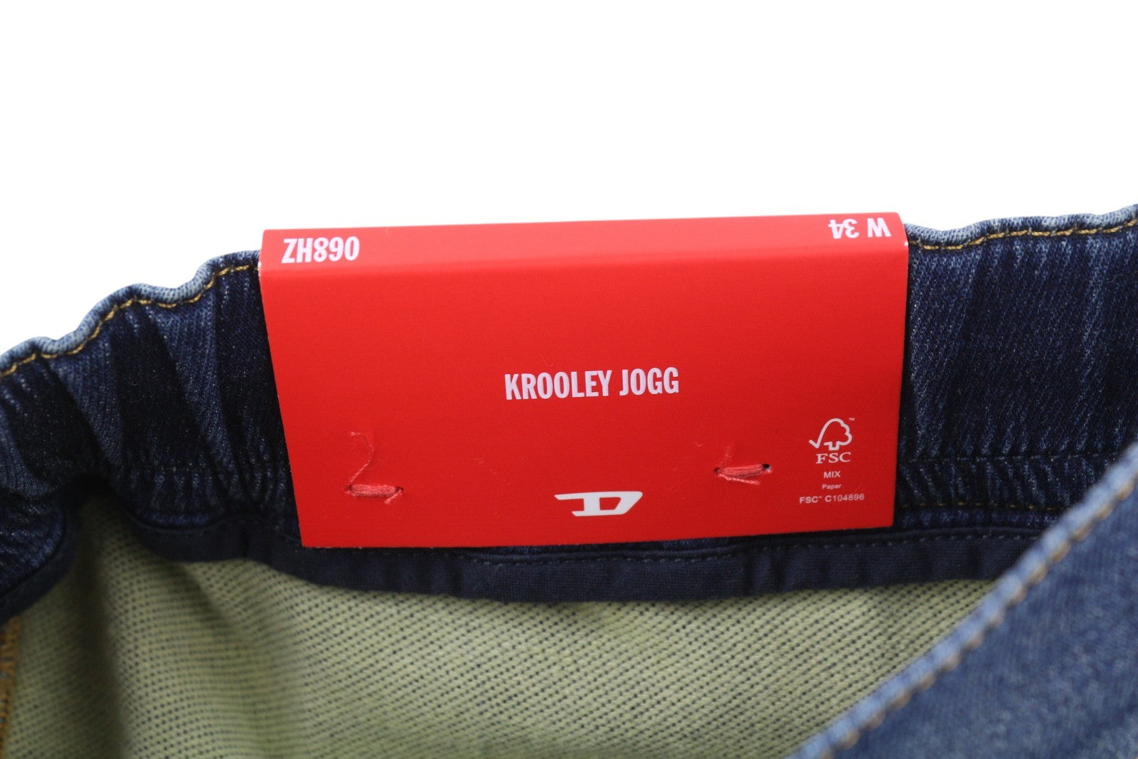 DIESEL Krooley-E-Ne 068HZ Men Jeans W34 Jogg Drawstring Waist Washed Blue RRP295