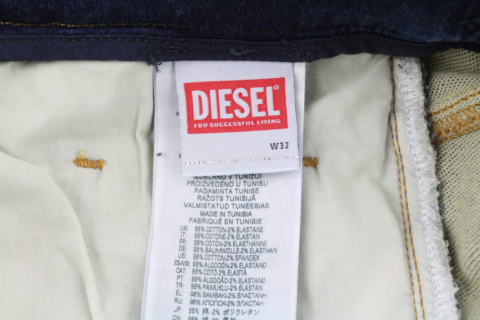 DIESEL Krooley-E-Ne 068HZ Men Jeans W32 Jogg Drawstring Waist Washed Blue RRP295