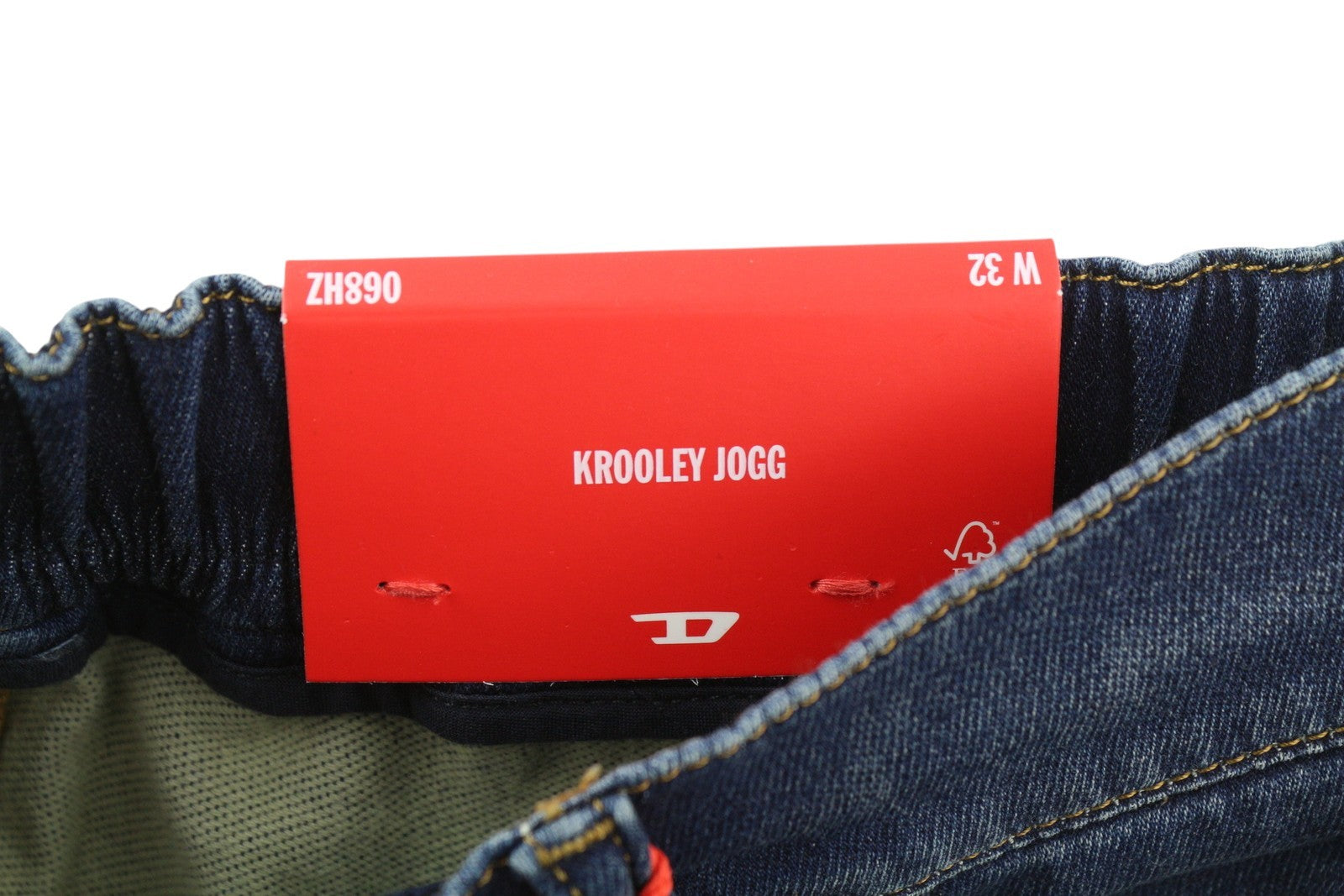 DIESEL Krooley-E-Ne 068HZ Men Jeans W32 Jogg Drawstring Waist Washed Blue RRP295