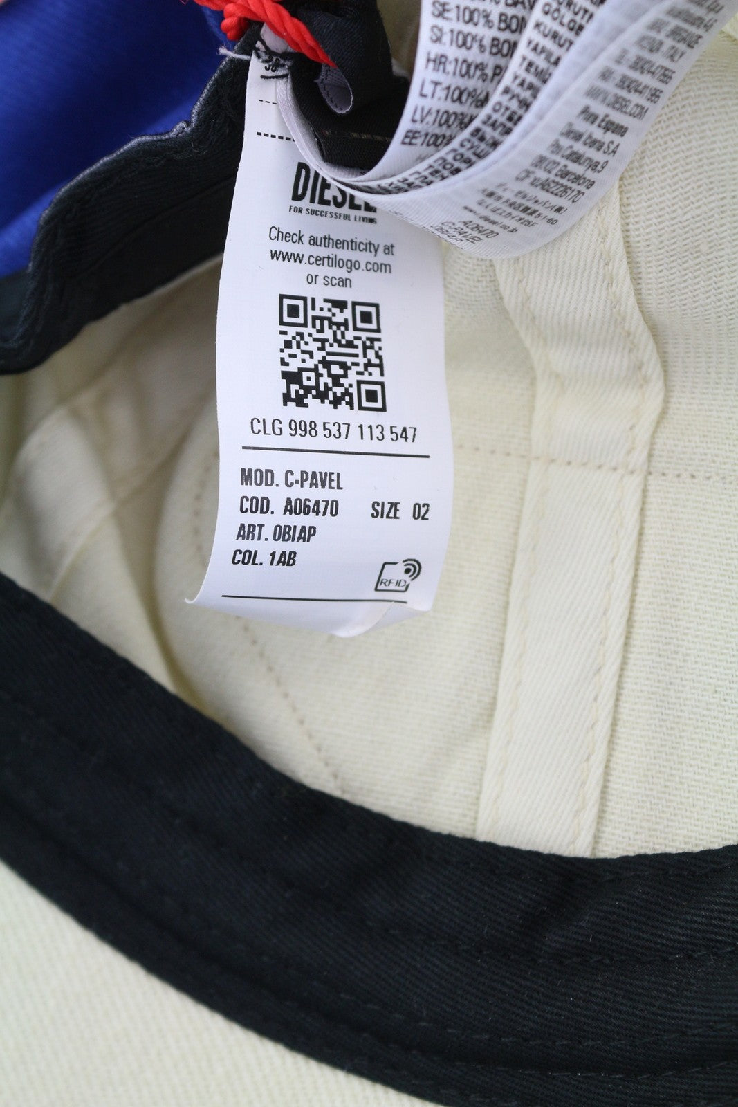 DIESEL C-Pavel Men Cap 2 Baseball Cotton Power Station Embroidered RRP€100