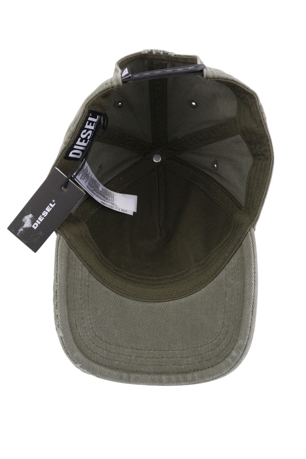 DIESEL C-Stone Men Cap 2 Baseball D-Rill Usion Embroidered Khaki Cotton RRP€70