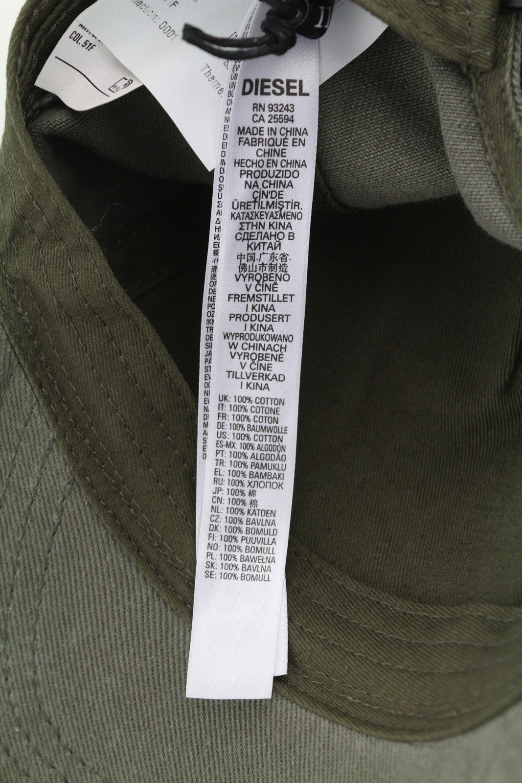 DIESEL C-Stone Men Cap 2 Baseball D-Rill Usion Embroidered Khaki Cotton RRP€70